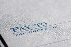 Cheque Pay to the order of