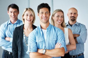 attractive young business people ready to hire