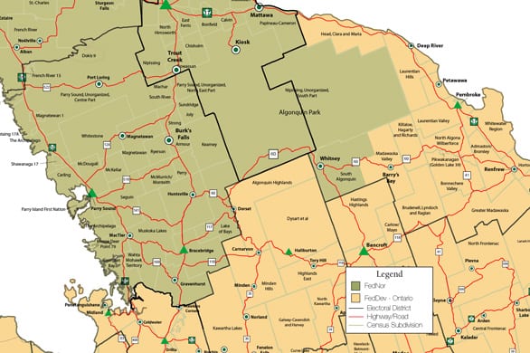 Northern Ontario Boundary Map