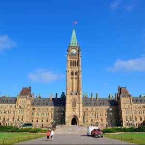 Parliament Hill building closeup in Ottawa, Canada